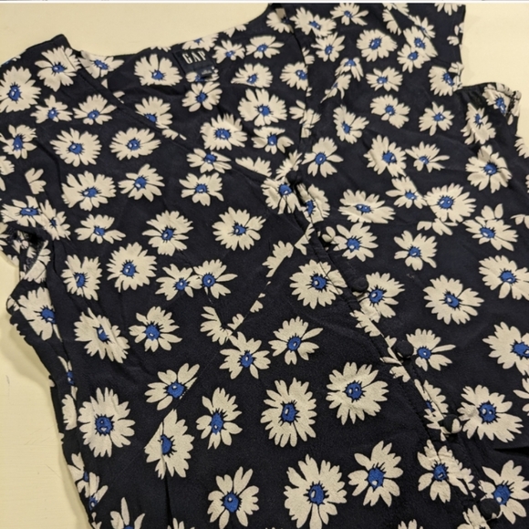 ๐๐ค GAP Rayon Daisy Print Button Front Cap Sleeve Mini Dress, 10 (6/8), NWOT - Picture 10 of 16